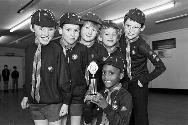 18th Huddersfield Cubs with the trophy they won after winning the Huddersfield North