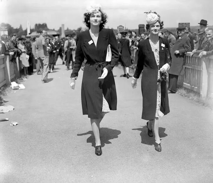 Framed Print : 1946 - Clothing Ascot Racing Fashion - Ladies Day - women show of their style of