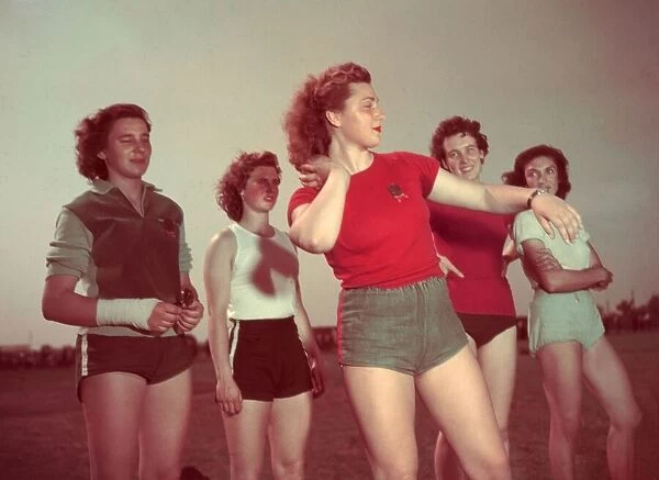 1948 London Olympics in Colour. Female shot put athletes
