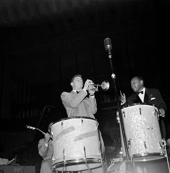 1950s Jazz performers Lionel Hampton, band leader at the Royal Festival hall in