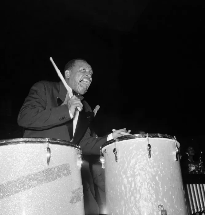 Framed Print : 1950s Jazz performers Lionel Hampton, band leader at the Royal Festival hall in