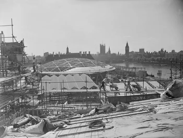 Framed Print : 1951 South Bank Exhibition Site. Greenwell 5  /  9  /  1950 025760  /  4