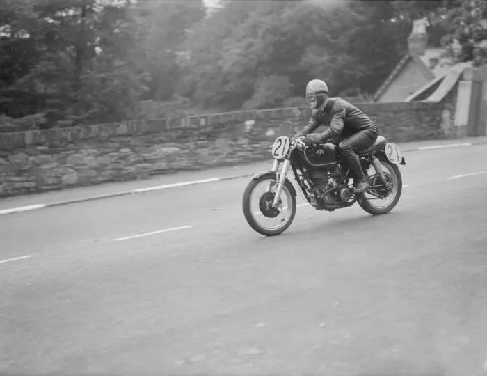 Framed Print : 1952 Isle of Man Grand Prix 9th September 1952 H Clark seen here taking part in Framed Print : 1952 Isle of Man Grand Prix 9th September 1952 H Clark seen here taking part in