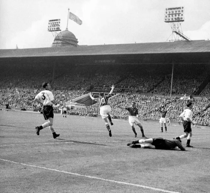 Framed Print : 1956 FA Cup Final. Manchester City 3 v. Birmingham City 1 at Wembley Stadium in London Framed Print : 1956 FA Cup Final. Manchester City 3 v. Birmingham City 1 at Wembley Stadium in London