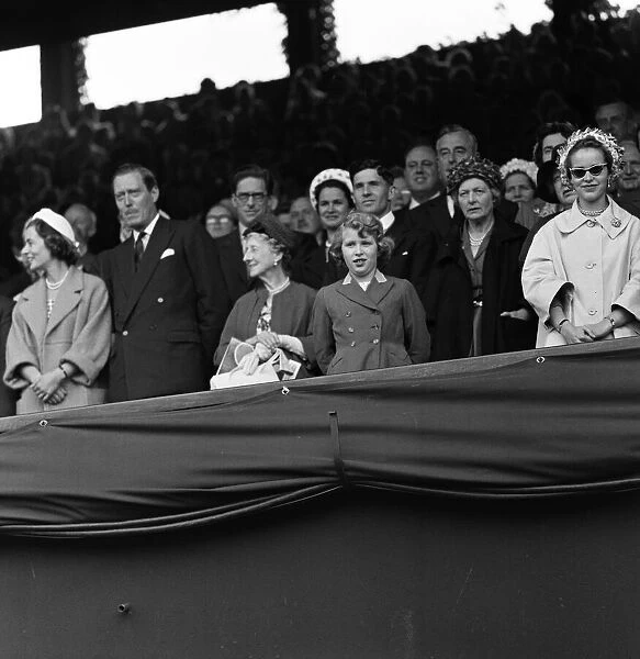1960 Wimbledon Championships - Mens singles final. Princess Anne watches from