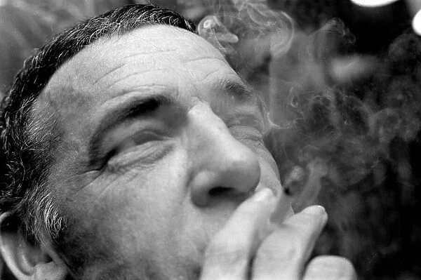 1960s Jazz performer Buddy Rich, Drummer smoking a cigarette. 13th April 1967
