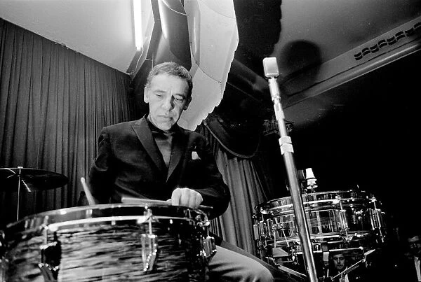 1960s Jazz performer Buddy Rich, playing drums