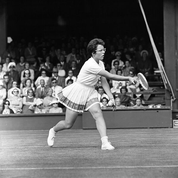 The 1962 Championships, Wimbledon. Billie Jean Moffitt (later King) in action