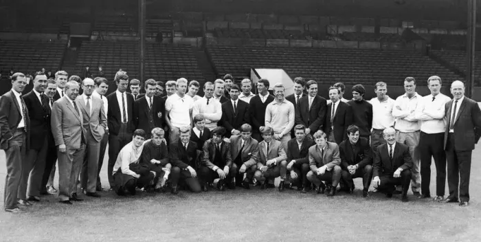 Framed Print : 1964... and a couple of strangers have slipped into the team picture as Manchester United Framed Print : 1964... and a couple of strangers have slipped into the team picture as Manchester United