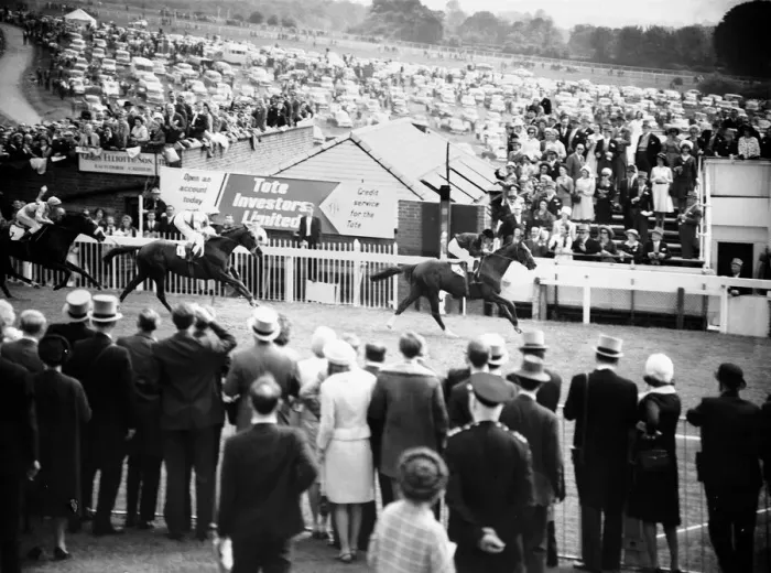 Framed Print : 1965 Epsom Derby horse race. French horse Sea Bird II ridden by jockey Pat Glennon