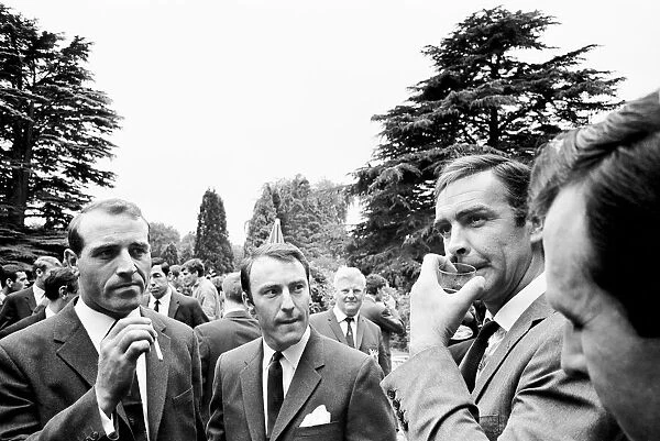The 1966 England World Cup team visit Pinewood Studios and spend time on the set of