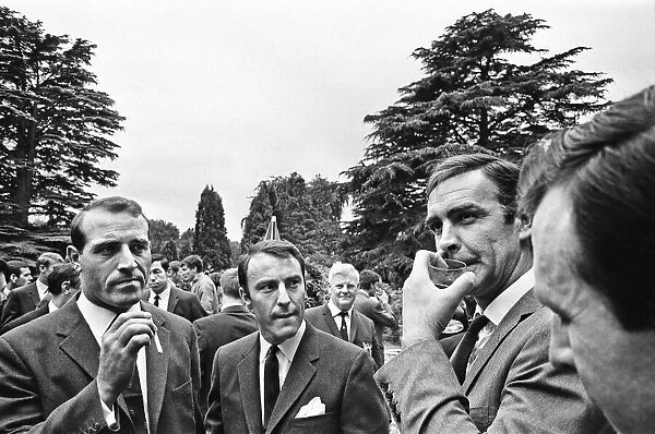 The 1966 England World Cup team visit Pinewood Studios and spend time on the set of