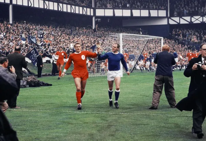 Framed Print : The 1966 FA Charity Shield Merseyside derby match between Liverpool Framed Print : The 1966 FA Charity Shield Merseyside derby match between Liverpool