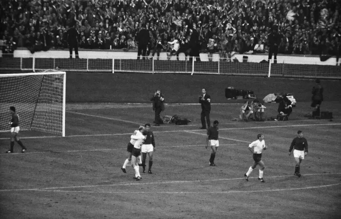 Framed Print : 1966 World Cup Semi Final at Wembley Stadium. England 2 v Portugal 1 Framed Print : 1966 World Cup Semi Final at Wembley Stadium. England 2 v Portugal 1