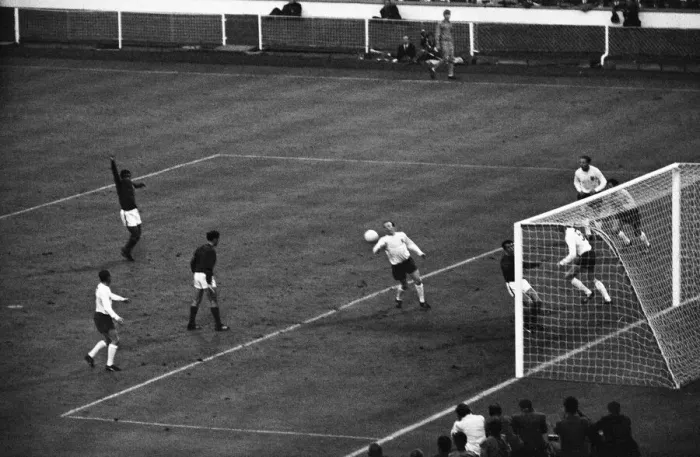 Framed Print : 1966 World Cup Semi Final at Wembley Stadium. England 2 v Portugal 1 Framed Print : 1966 World Cup Semi Final at Wembley Stadium. England 2 v Portugal 1