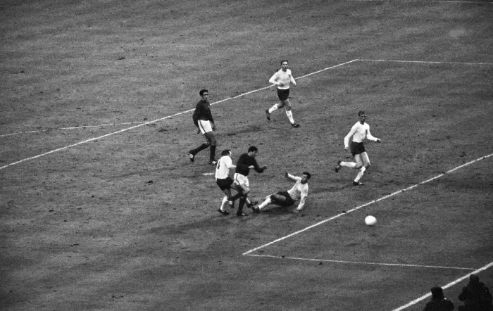 Framed Print : 1966 World Cup Semi Final at Wembley Stadium. England 2 v Portugal 1 Framed Print : 1966 World Cup Semi Final at Wembley Stadium. England 2 v Portugal 1