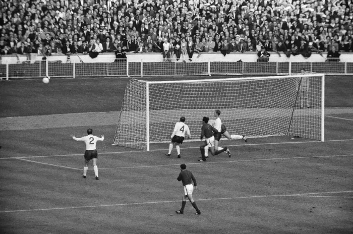 Framed Print : 1966 World Cup Semi Final at Wembley Stadium. England 2 v Portugal 1 Framed Print : 1966 World Cup Semi Final at Wembley Stadium. England 2 v Portugal 1