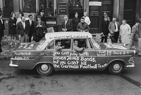 1966 World Cup Tournament in England. A West German car with the message '