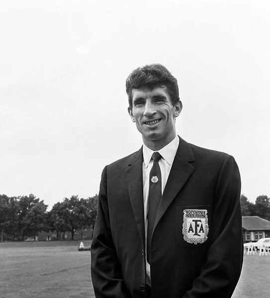 1966 World Cup tournament held in England. Portrait of Argentina football captain