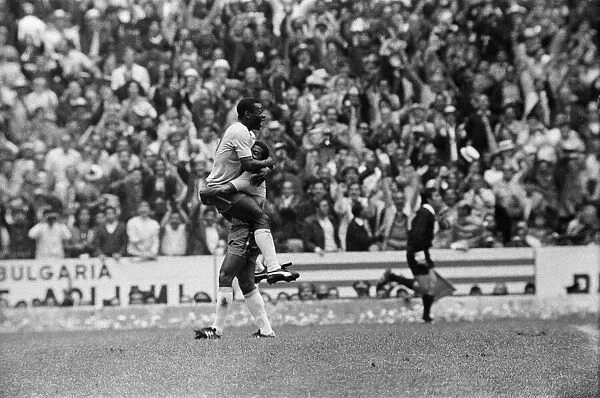 1970 World Cup Final at the Azteca Stadium in Mexico. Pele celebrates