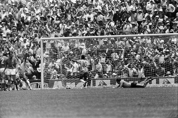 1970 World Cup Final at the Azteca Stadium in Mexico. Pele scores a goal