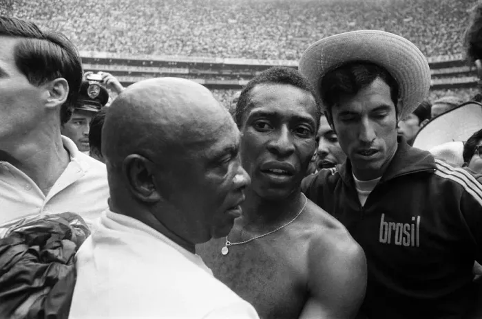 Framed Print : 1970 World Cup Final at the Azteca Stadium in Mexico. Brazil
