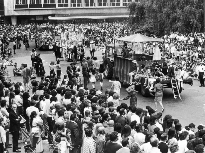 Framed Print : The 1974 Coventry Carnival procession seen here passing through Broadgate 15th June 1974 Framed Print : The 1974 Coventry Carnival procession seen here passing through Broadgate 15th June 1974