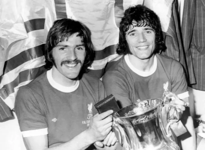 Framed Print : 1974 FA Cup Final at Wembley. Steve Heighway and Kevin Keegan with the FA Cup after Framed Print : 1974 FA Cup Final at Wembley. Steve Heighway and Kevin Keegan with the FA Cup after