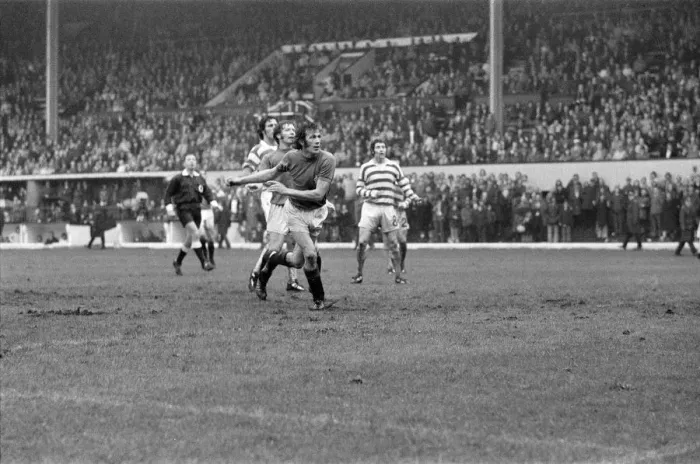 Framed Print : The 1975 Glasgow Cup Final contested between Rangers and Celtic at Hampden Park Framed Print : The 1975 Glasgow Cup Final contested between Rangers and Celtic at Hampden Park