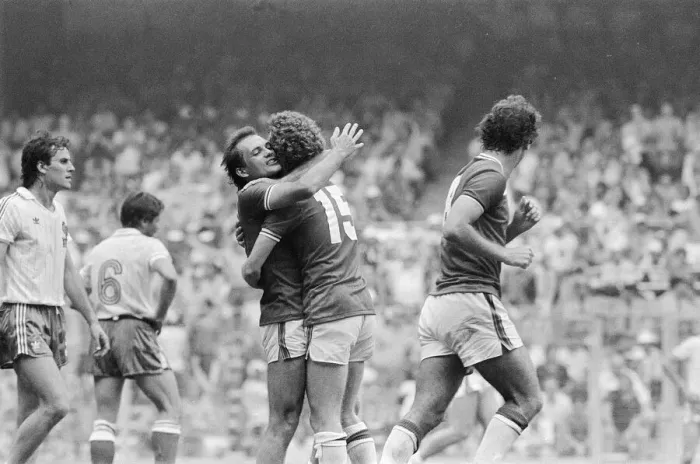 Framed Print : 1982 World Cup Finals Group Four match in Bilbao, Spain. England 3 v France 1 Framed Print : 1982 World Cup Finals Group Four match in Bilbao, Spain. England 3 v France 1