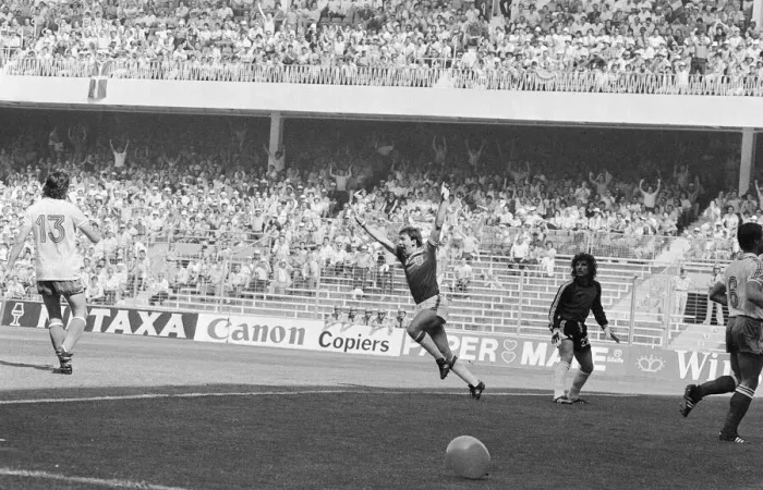 Framed Print : 1982 World Cup Finals Group Four match in Bilbao, Spain. England 3 v France 1