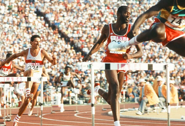 1984 Olympic Games in Los Angeles, USA. American athlete Ed Moses