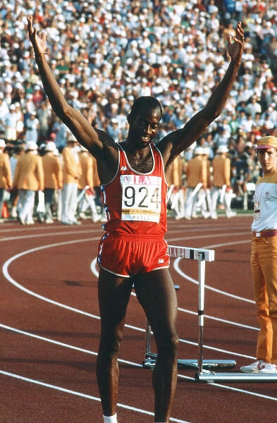 1984 Olympic Games in Los Angeles, USA. American athlete Ed Moses