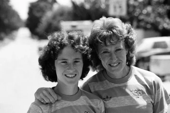 Framed Print : The 1984 Summer Olympics in Los Angeles, California. Runners Joyce Smith and Sarah Rower Framed Print : The 1984 Summer Olympics in Los Angeles, California. Runners Joyce Smith and Sarah Rower