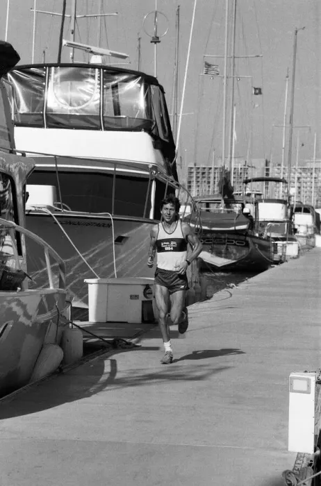 Framed Print : The 1984 Summer Olympics in Los Angeles, California. Runner David Moorcroft training Framed Print : The 1984 Summer Olympics in Los Angeles, California. Runner David Moorcroft training