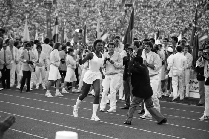 Framed Print : The 1984 Summer Olympics in Los Angeles, California. Scenes during the Opening Ceremony Framed Print : The 1984 Summer Olympics in Los Angeles, California. Scenes during the Opening Ceremony