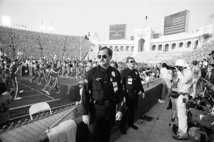 Framed Print : The 1984 Summer Olympics in Los Angeles, California. Scenes during the Opening Ceremony Framed Print : The 1984 Summer Olympics in Los Angeles, California. Scenes during the Opening Ceremony