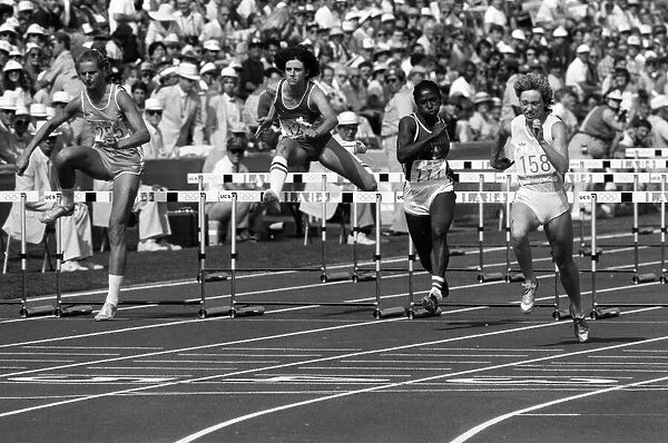 The 1984 Summer Olympics in Los Angeles. Womens hurdles. August 1984