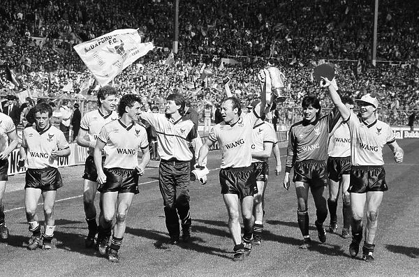 1986 Milk Cup Final at Wembley Stadium. Oxford United 3 v Queens Park Rangers 0