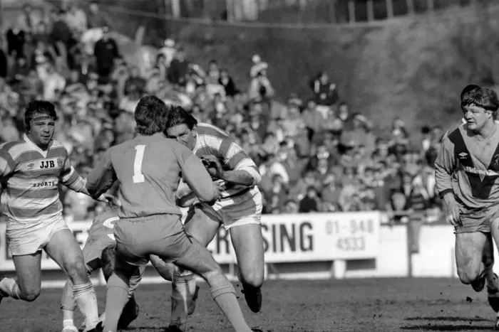 Framed Print : 1986 Rugby League Challenge Cup Second Round match. at Central Park, Manchester