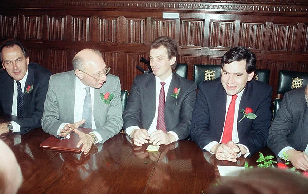 1989 Labour Party Shadow Cabinet, newly elected, Photocall, Westminster, London