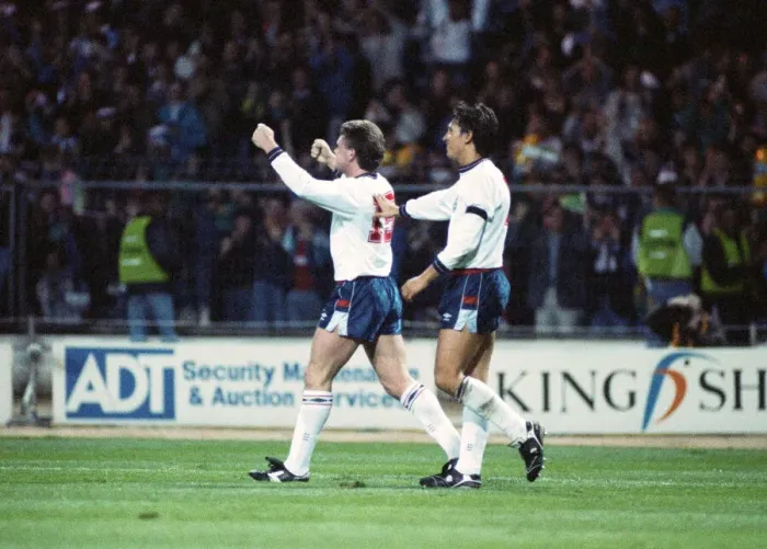 Framed Print : 1990 World Cup Qualifier at Wembley Stadium. England 5 v Albania 0 Framed Print : 1990 World Cup Qualifier at Wembley Stadium. England 5 v Albania 0