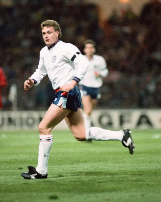 Framed Print : 1990 World Cup Qualifier at Wembley Stadium. England 5 v Albania 0