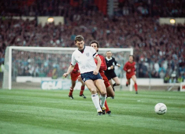 Framed Print : 1990 World Cup Qualifier at Wembley Stadium. England 5 v Albania 0 Framed Print : 1990 World Cup Qualifier at Wembley Stadium. England 5 v Albania 0