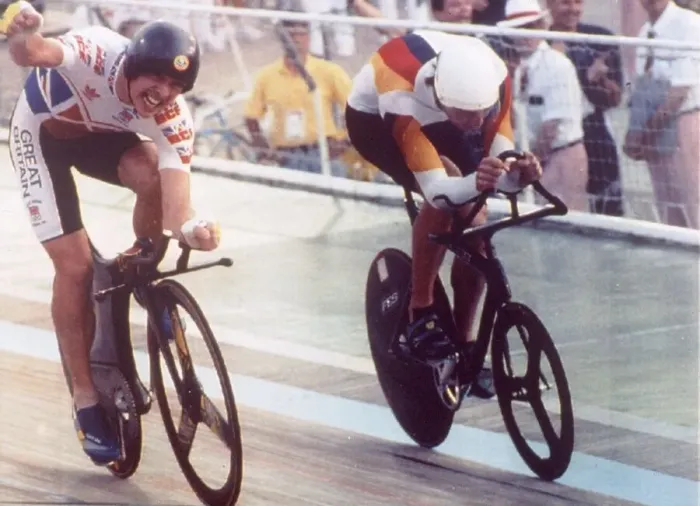 Framed Print : 1992 Olympic Games in Barcelona. Mens Individual Pursuit 4000 Metres Cycling Race