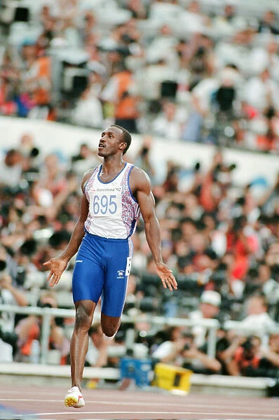 1992 Olympic Games in Barcelona, Spain. Athletics, Mens 100 Metres Final