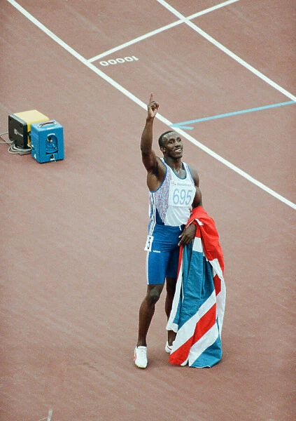 1992 Olympic Games in Barcelona, Spain. Athletics, Mens 100 Metres Final