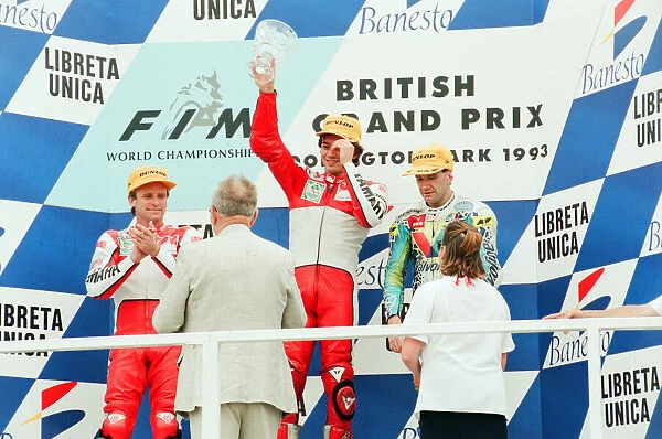 1993 500 CC British Motorcycle Grand Prix, Donington Park, 1st August 1993. Podium