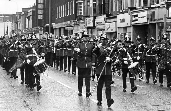 The 1st Battalion The Green Howards marching in Middlesbrough, North Yorkshire