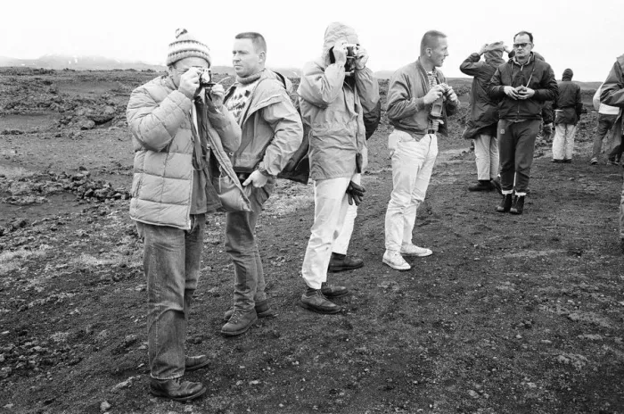 Framed Print : 21 NASA Astronauts have just spend a week in Iceland, making a study of the Geology of Framed Print : 21 NASA Astronauts have just spend a week in Iceland, making a study of the Geology of